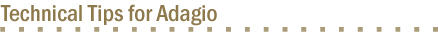 Adatio Technical Tips.
